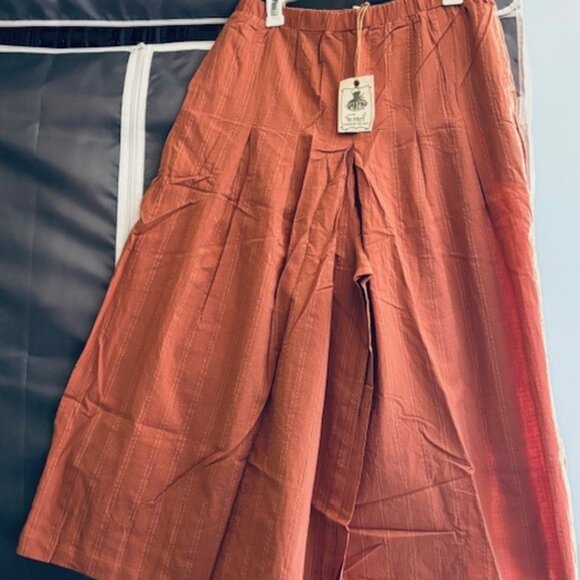 easel Relaxed Wide-Leg Pinstripe Trousers in Slate - Picture 4 of 6